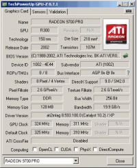 Radeon 9700 PRO GPUZ