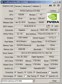 GeForce GTX 960 GPU-Z